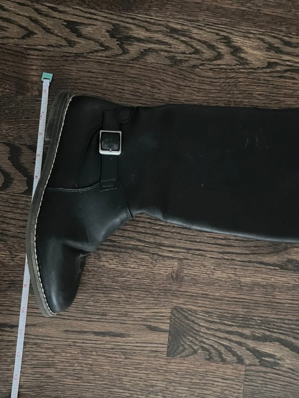 Crazy 8 Girls Black Faux Leather Knee-High Riding Boots Size 3